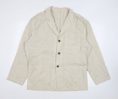 Best-Way Womens Beige Polyester Jacket Suit Jacket Size 12