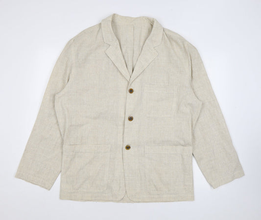 Best-Way Womens Beige Polyester Jacket Suit Jacket Size 12