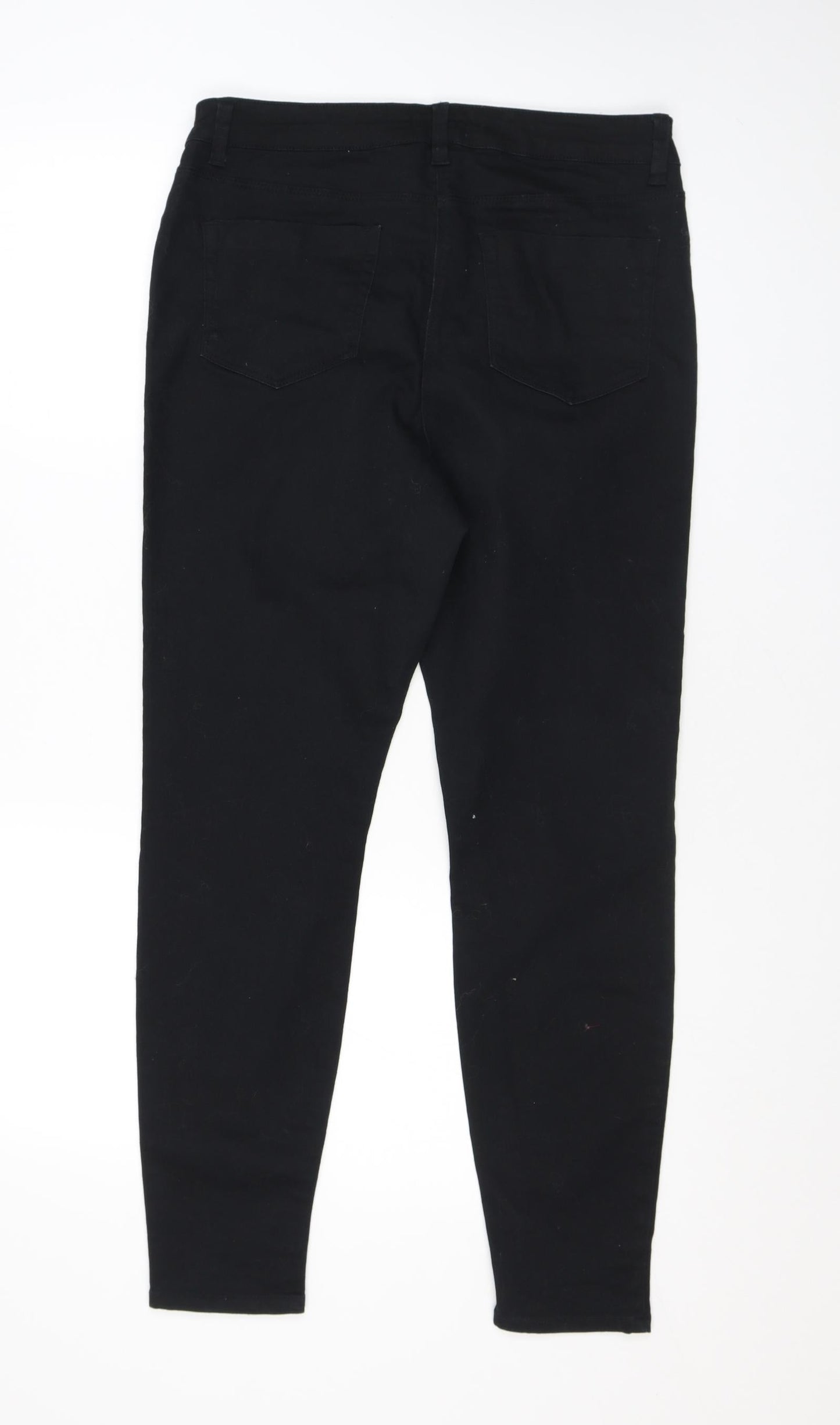 Papaya Womens Black Cotton Skinny Jeans Size 12 L26.5 in Regular Zip