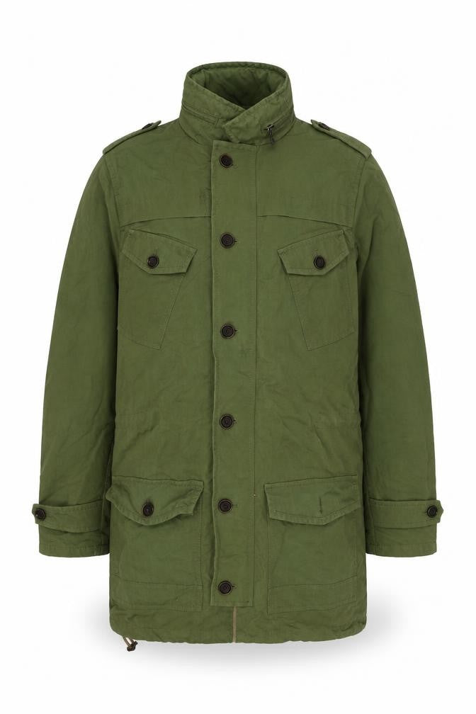 Heritage Mens Green Overcoat Coat Size M Zip