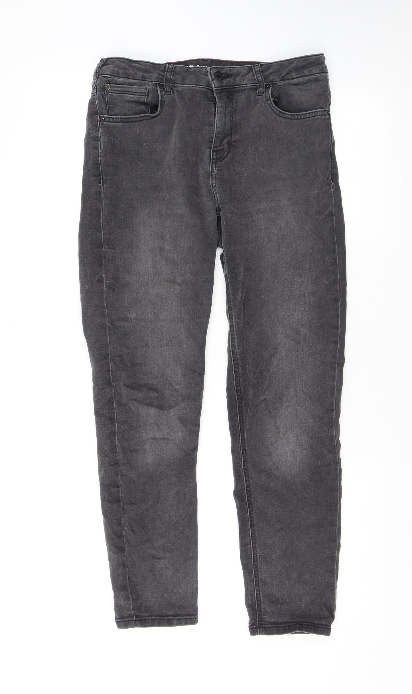 Jack Wills Womens Grey Cotton Skinny Jeans Size 29 in L25 in Regular Zip