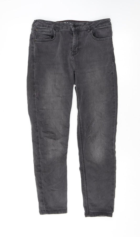 Jack Wills Womens Grey Cotton Skinny Jeans Size 29 in L25 in Regular Zip