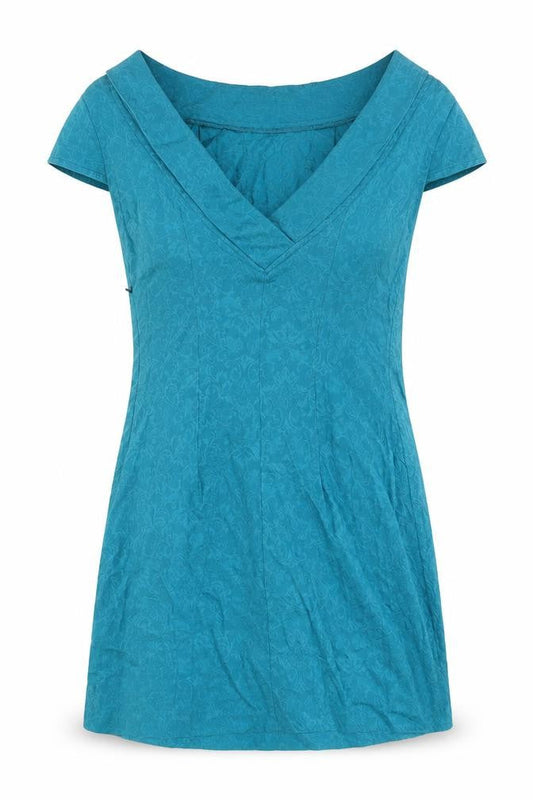 KDK London Womens Blue Floral Polyester A-Line Size 10 Boat Neck Zip