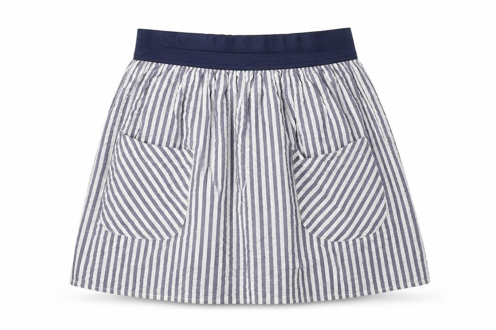 BDG Womens Blue Striped Polyester A-Line Skirt Size S - Pockets