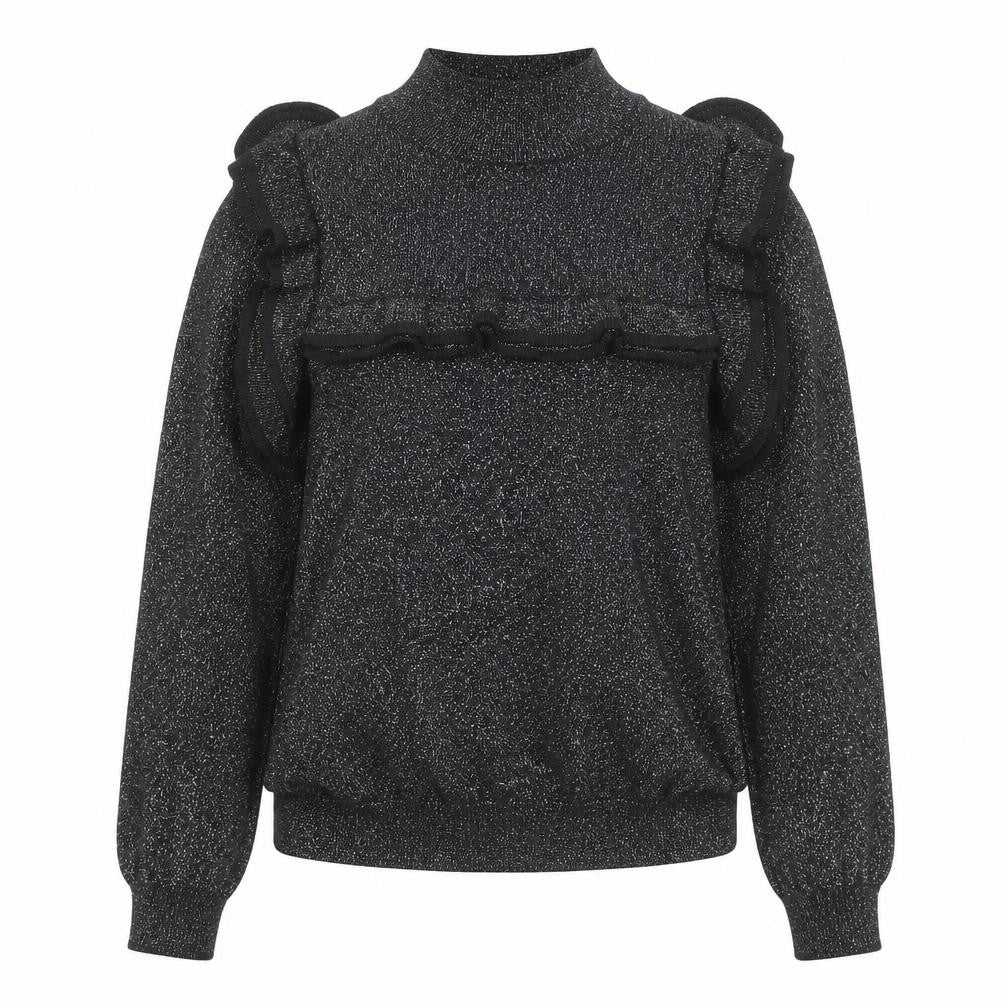 Marks & Spencer Womens Black Round Neck Viscose Pullover Jumper Size 8 - Glitter
