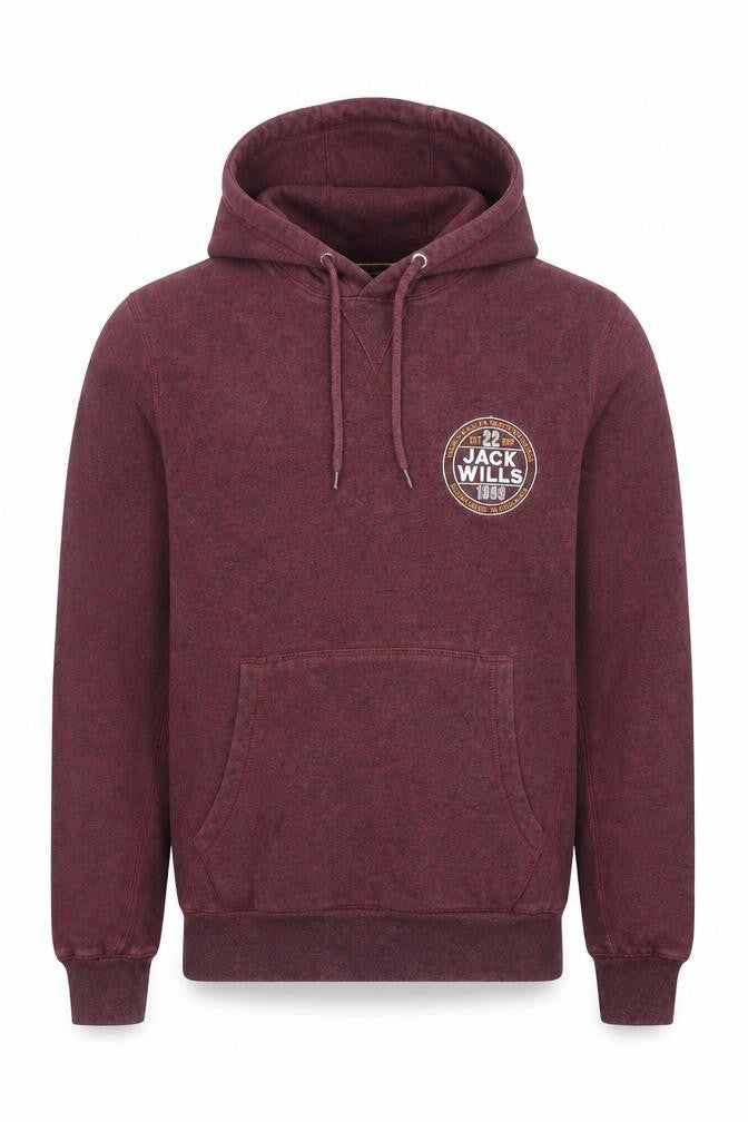 Jack Wills Mens Red Cotton Pullover Hoodie Size XS - Logo