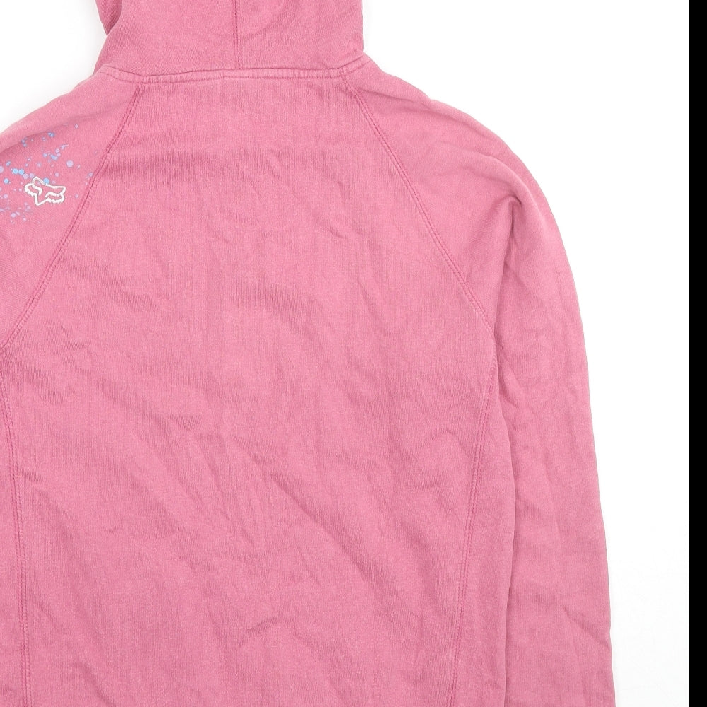 Fox Riders Co. Womens Pink Cotton Pullover Hoodie Size L Pullover - Logo