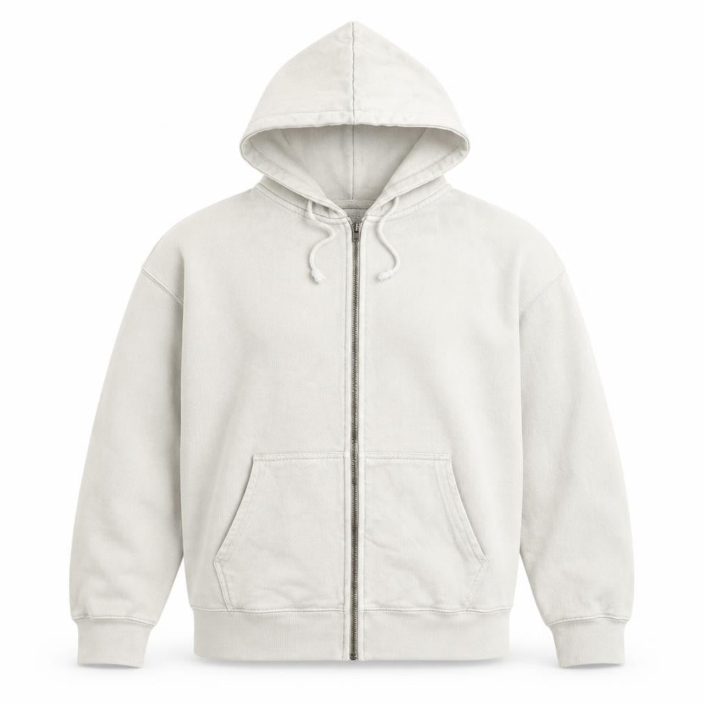 Pull&Bear Mens Beige Cotton Full Zip Hoodie Size M