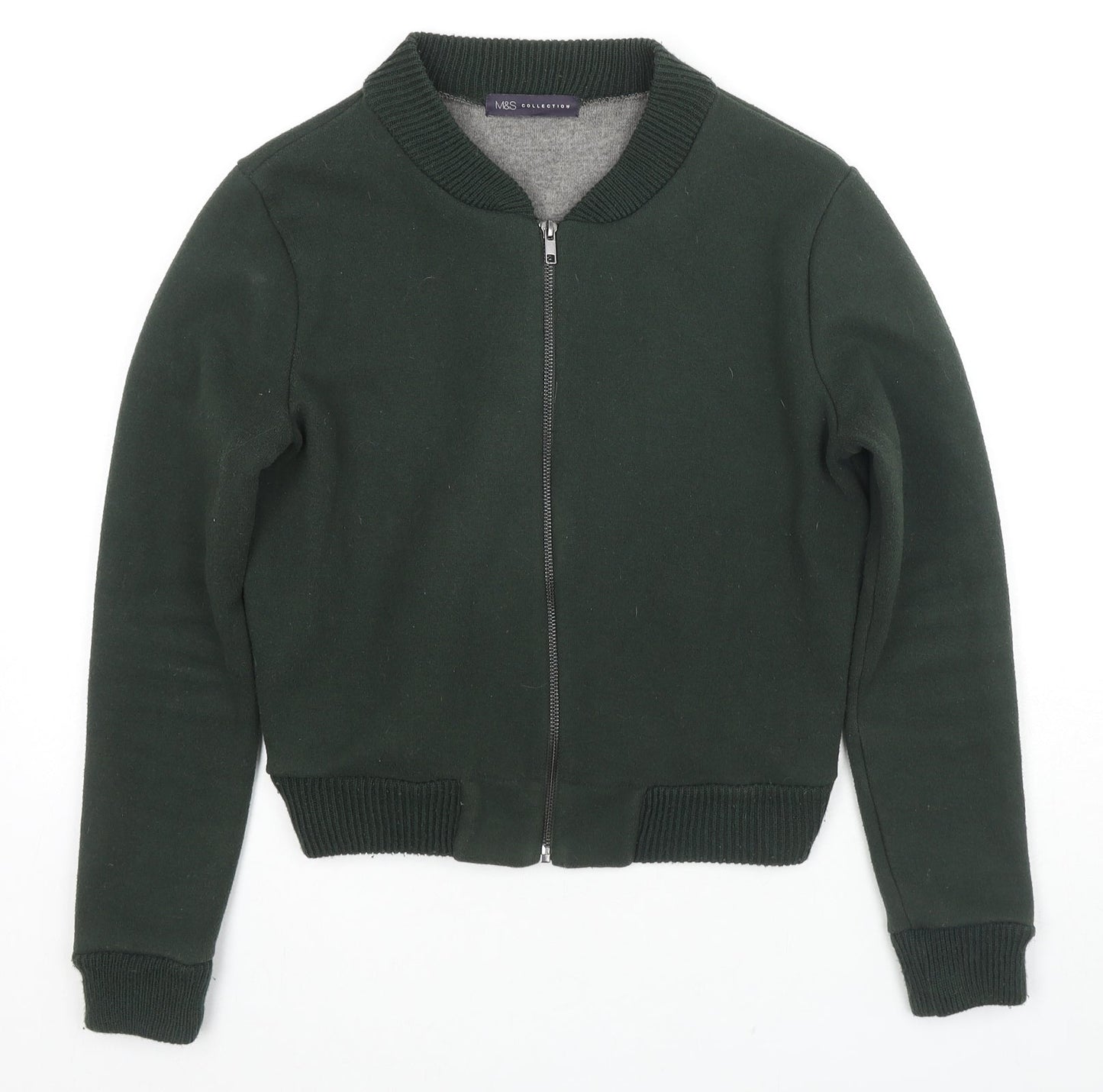 Marks and Spencer Womens Green Polyester Full Zip Hoodie Size S Pullover