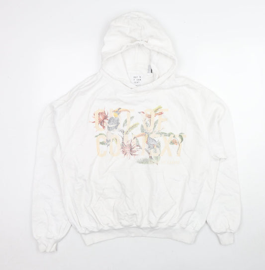 Out Of Context Womens White Cotton Pullover Sweatshirt Size M Pullover - Floral Logo