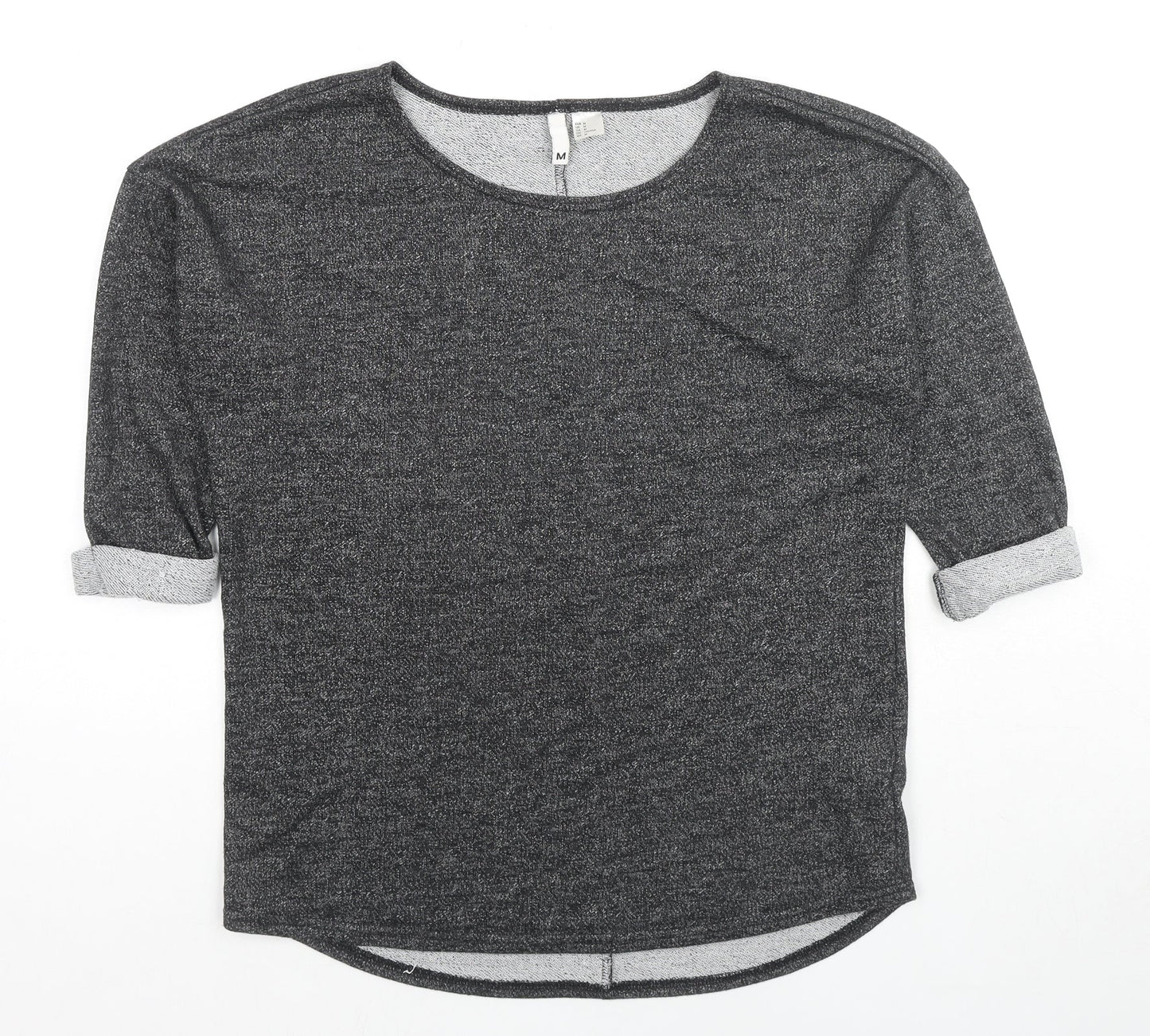 H&M Womens Grey Scoop Neck Polyester Pullover Jumper Size M