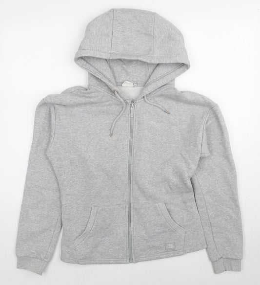USA Pro Womens Grey Cotton Full Zip Hoodie Size 14 Zip