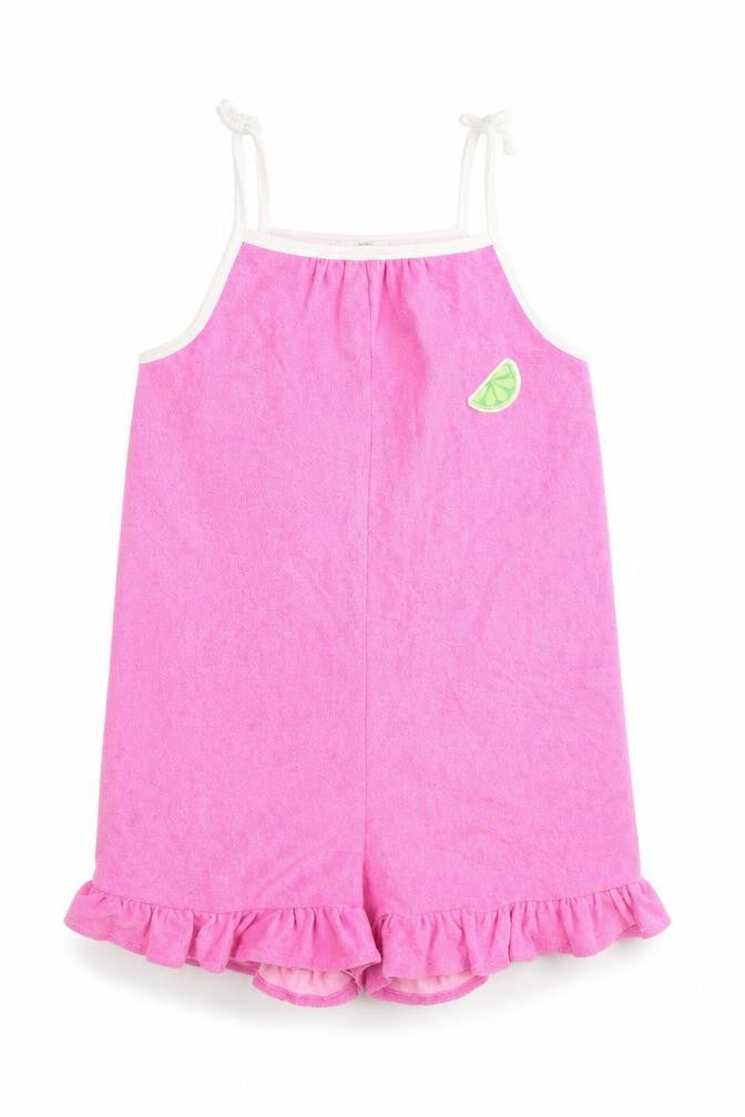 Marks & Spencer Girls Pink Cotton Playsuit One-Piece Size 4-5 Years Pullover - Fruit Wedge