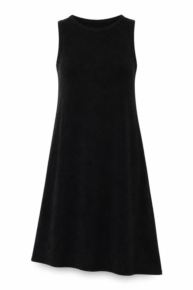 BHS Womens Black Nylon A-Line Size 14 Boat Neck - Glitter