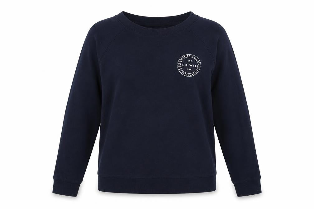 Jack Wills Womens Blue Cotton Pullover Sweatshirt Size 6 Pullover - Logo