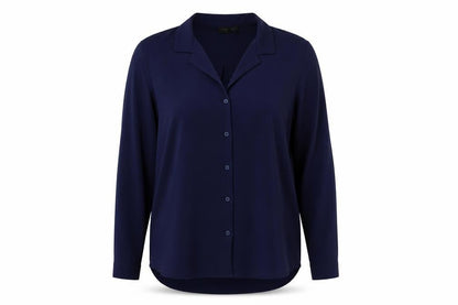 Edit Or's Cut Womens Blue Polyester Basic Button-Up Size 12 Collared