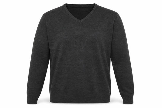 Marks & Spencer Mens Grey V-Neck Acrylic Pullover Jumper Size XL Long Sleeve