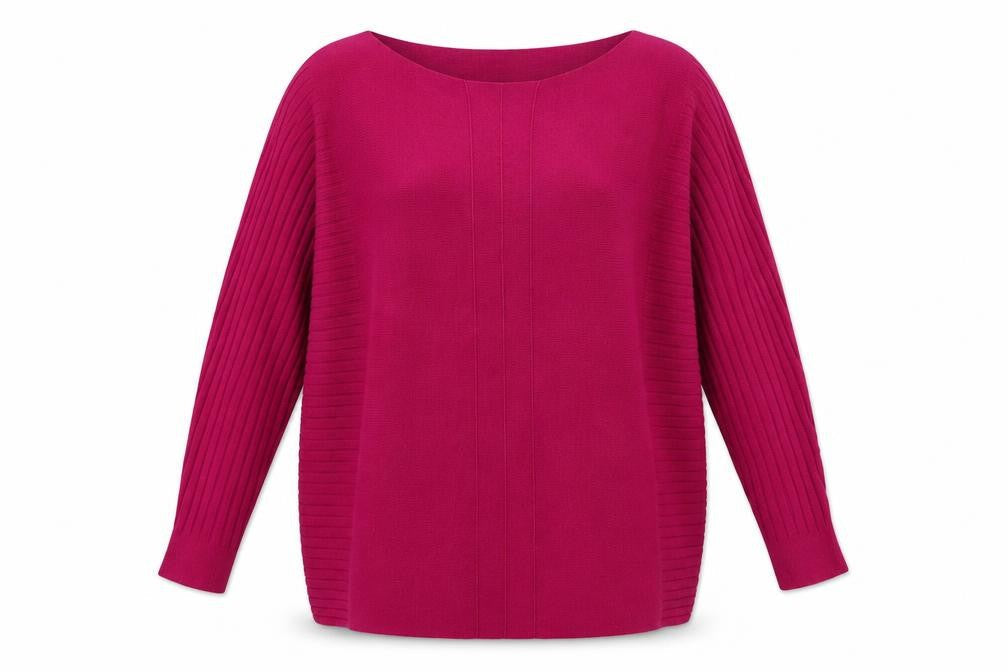 Studio Womens Pink Boat Neck Viscose Pullover Jumper One Size