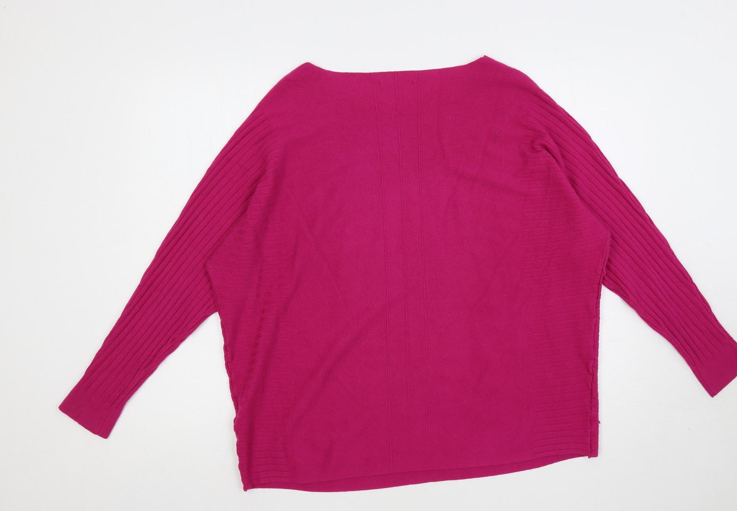 Studio Womens Pink Boat Neck Viscose Pullover Jumper One Size