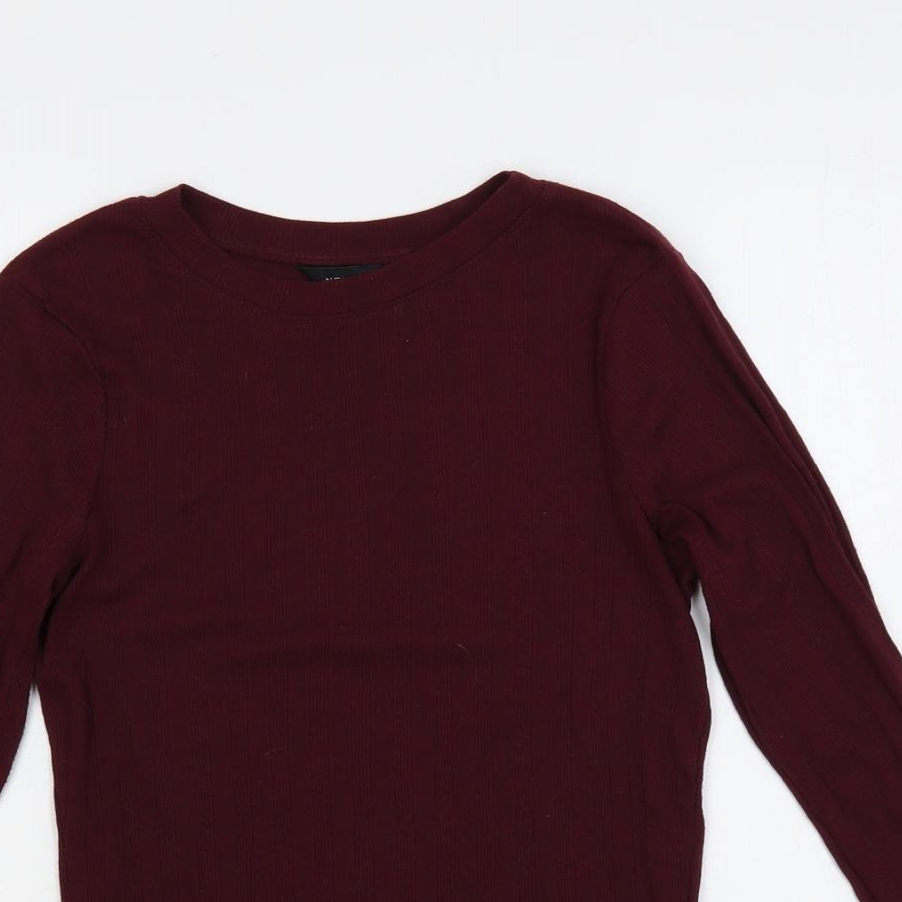 New Look Womens Purple Round Neck Polyester Pullover Jumper Size 12