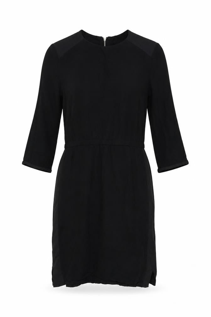 H&M Womens Black Viscose Shift Size 10 Boat Neck Zip