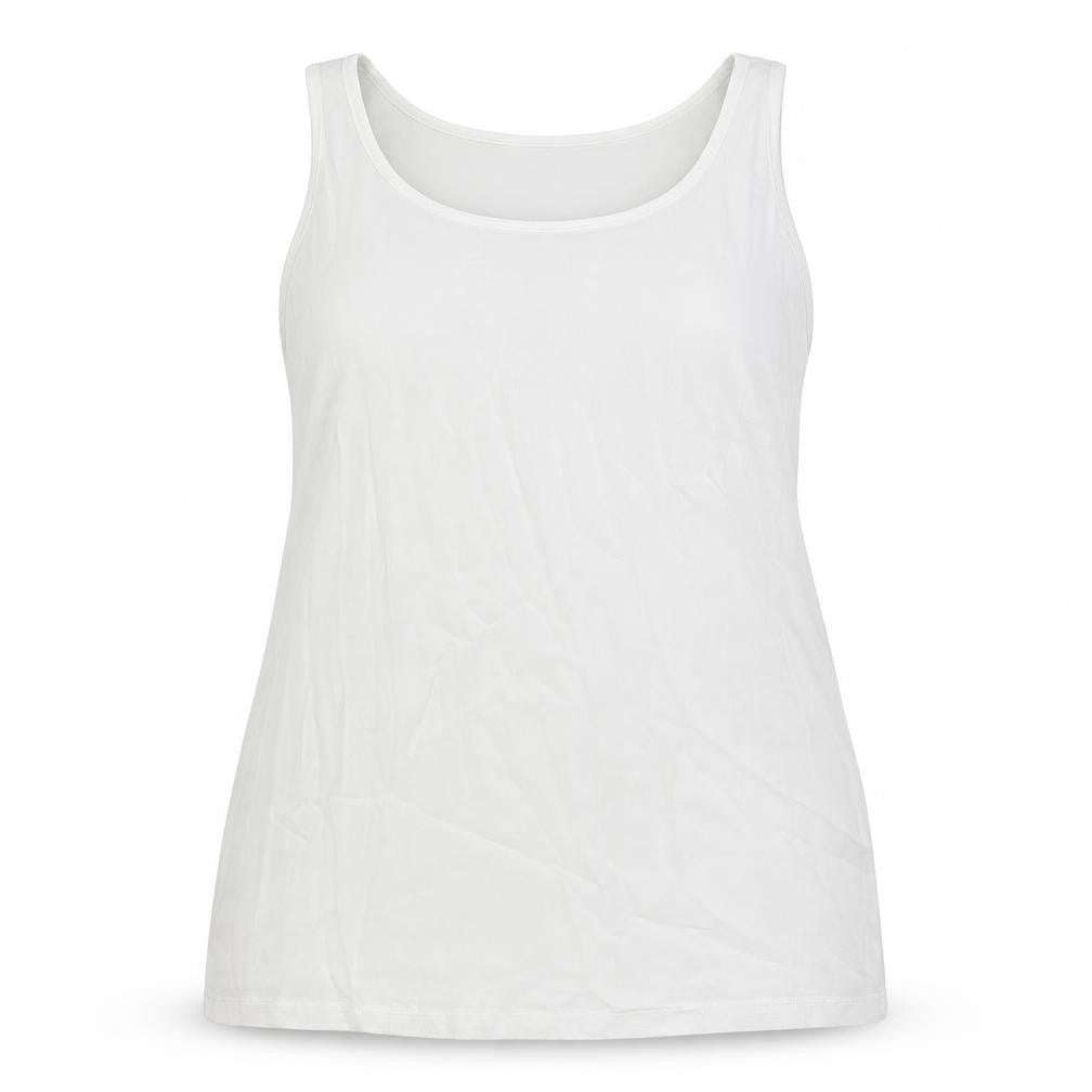 Ann Harvey Womens White Viscose Basic Tank Size 20 Scoop Neck