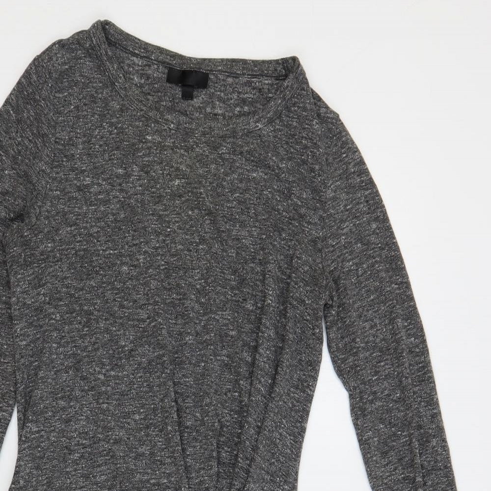 Topshop Womens Grey Polyester Mini Size 8 Crew Neck Pullover - Front Detail