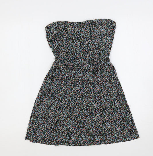 Element Womens Multicoloured Floral Cotton Tunic Blouse Size S Off the Shoulder - Strapless