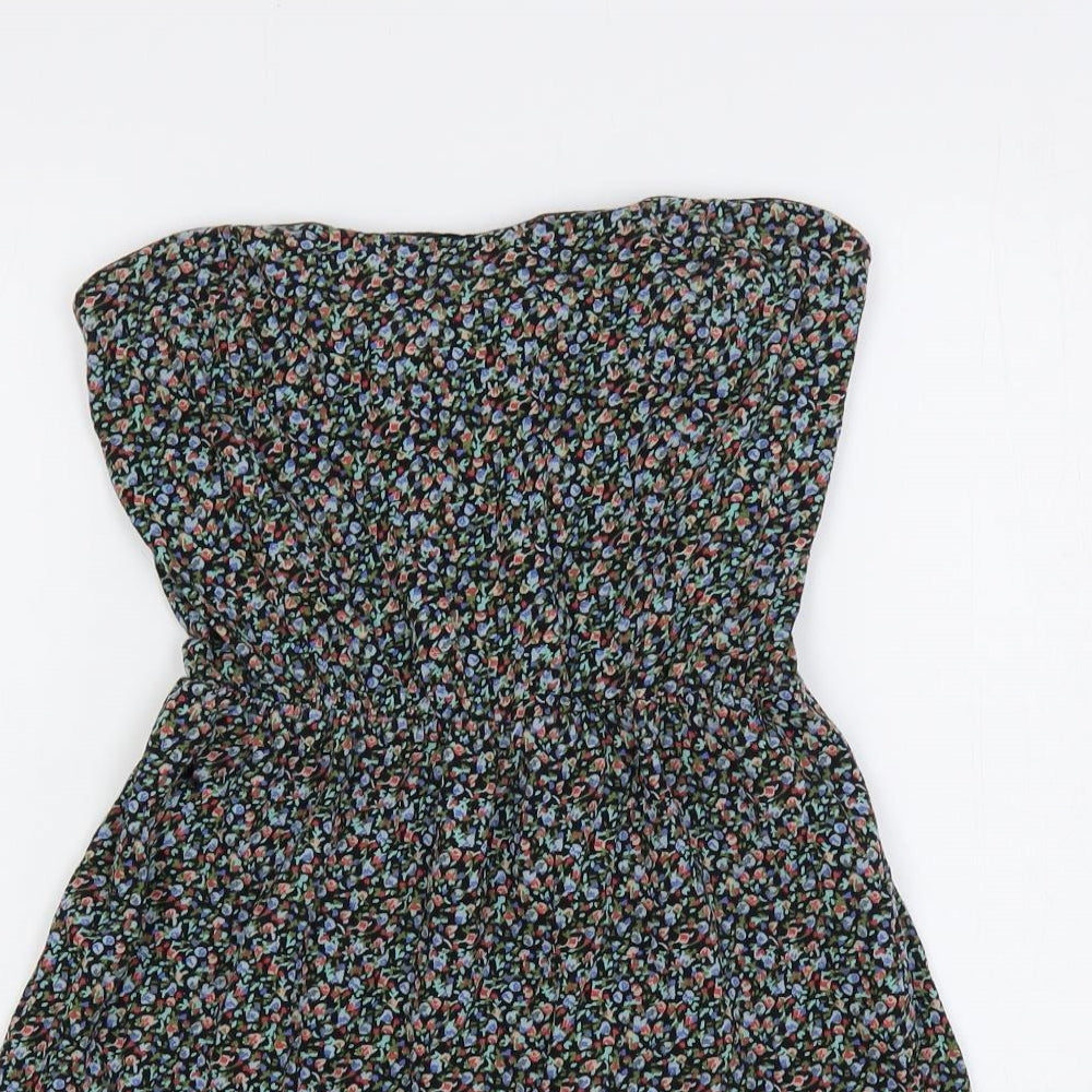 Element Womens Multicoloured Floral Cotton Tunic Blouse Size S Off the Shoulder - Strapless