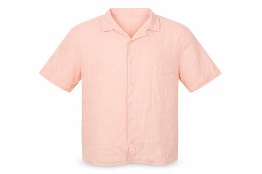 boohooMAN Mens Pink Viscose Button-Up Size L Collared Button