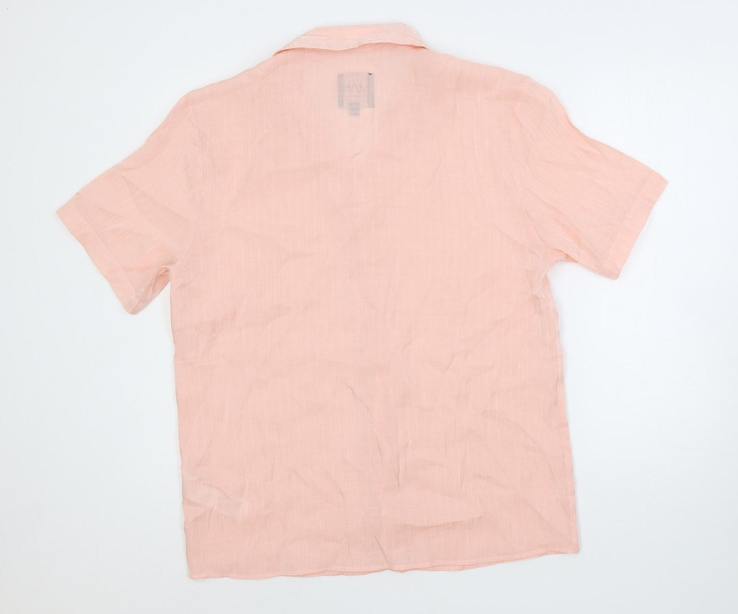 Boohoo MAN Mens Pink Viscose Button-Up Size L Collared Button
