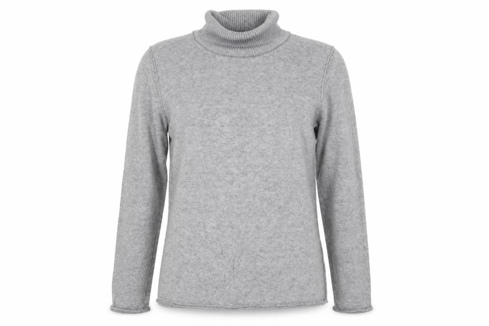 RAG Woman Womens Grey Roll Neck Cotton Pullover Jumper Size 14