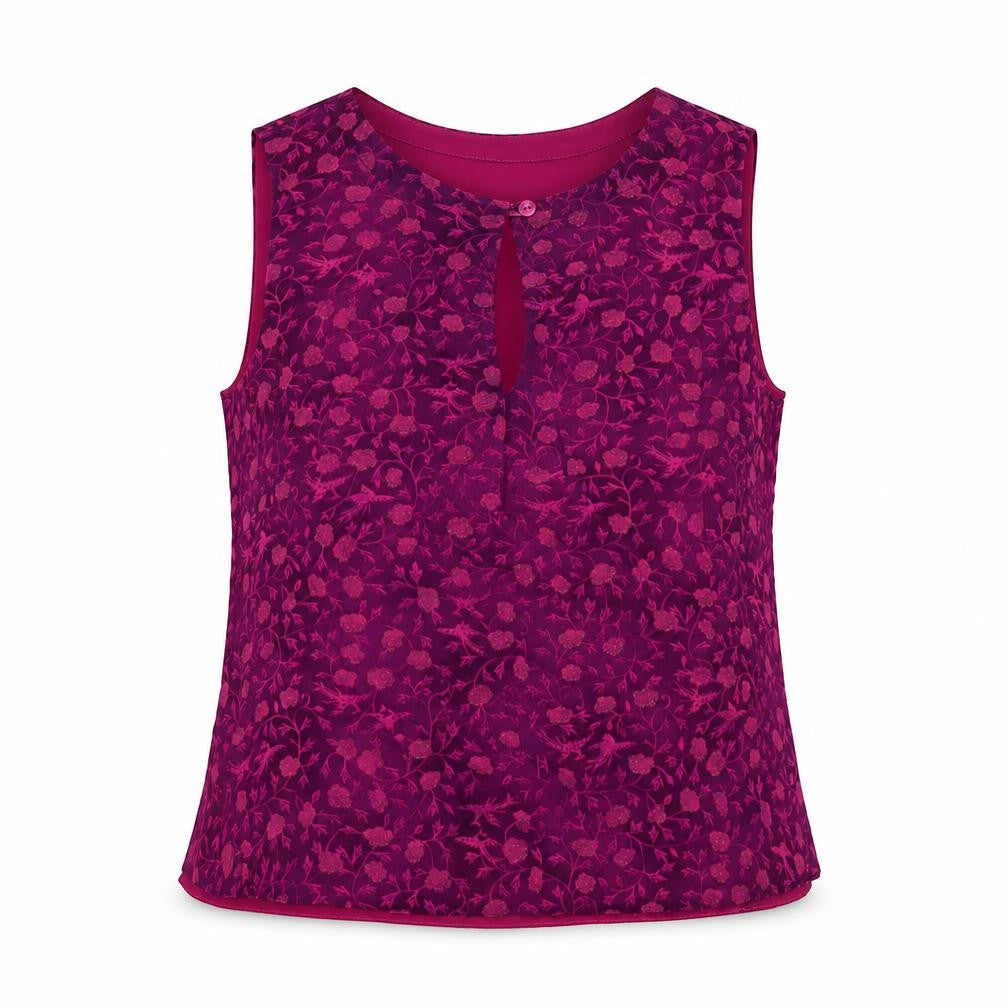 Anagram Womens Purple Floral Viscose Basic Blouse Size 16 Boat Neck