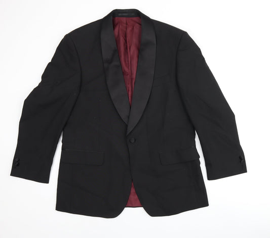 Scott & Taylor Mens Black Polyester Jacket Suit Jacket Size 40 Regular