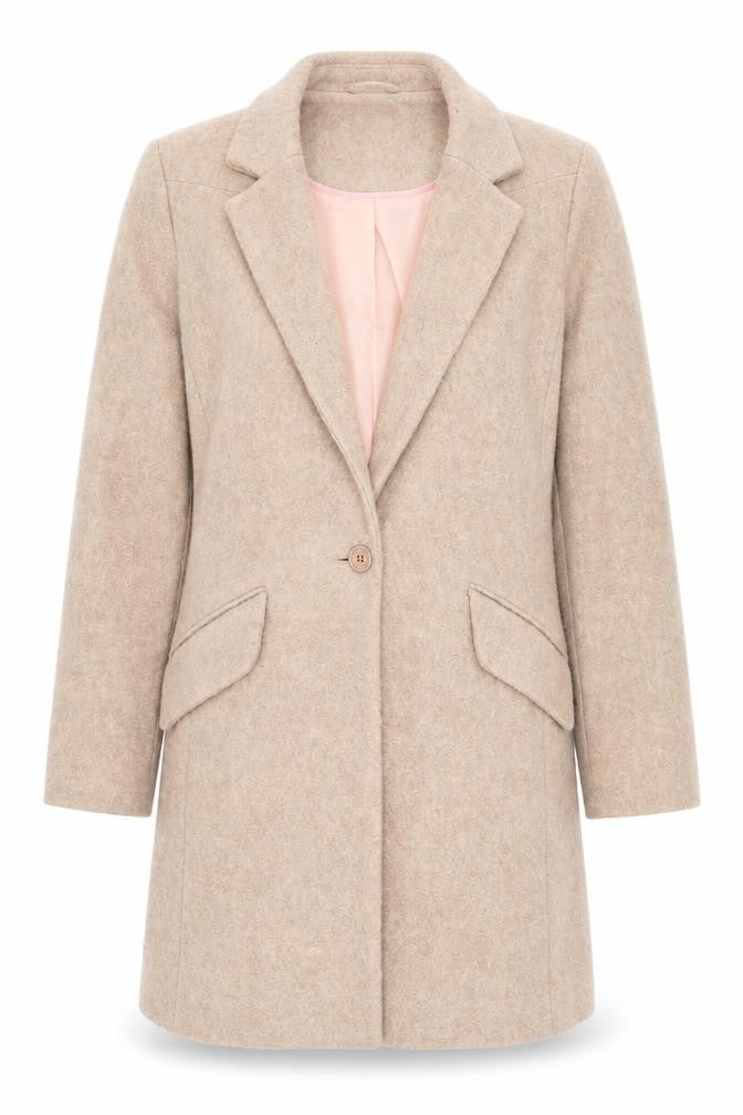 Oasis Womens Pink Overcoat Coat Size M Button