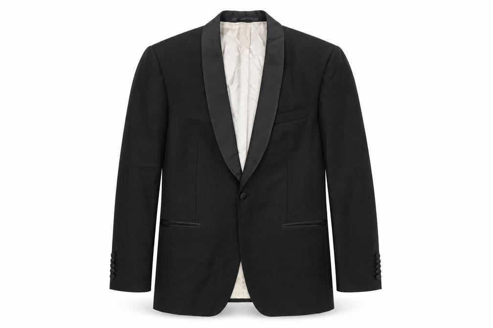 John Lewis Mens Black Wool Jacket Suit Jacket Size 40 Regular - Five-Button Sleeve