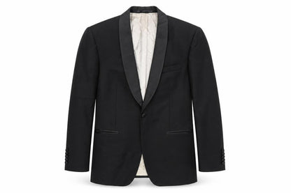 John Lewis Mens Black Wool Jacket Suit Jacket Size 40 Regular - Five-Button Sleeve