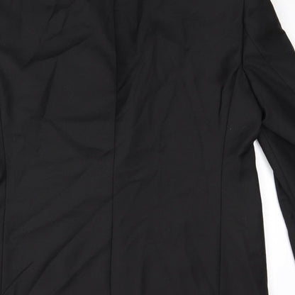 John Lewis Mens Black Wool Jacket Suit Jacket Size 40 Regular - Five-Button Sleeve