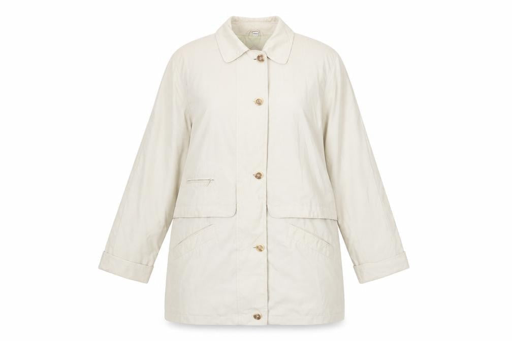 Variations Womens Beige Overcoat Coat Size 12 Zip