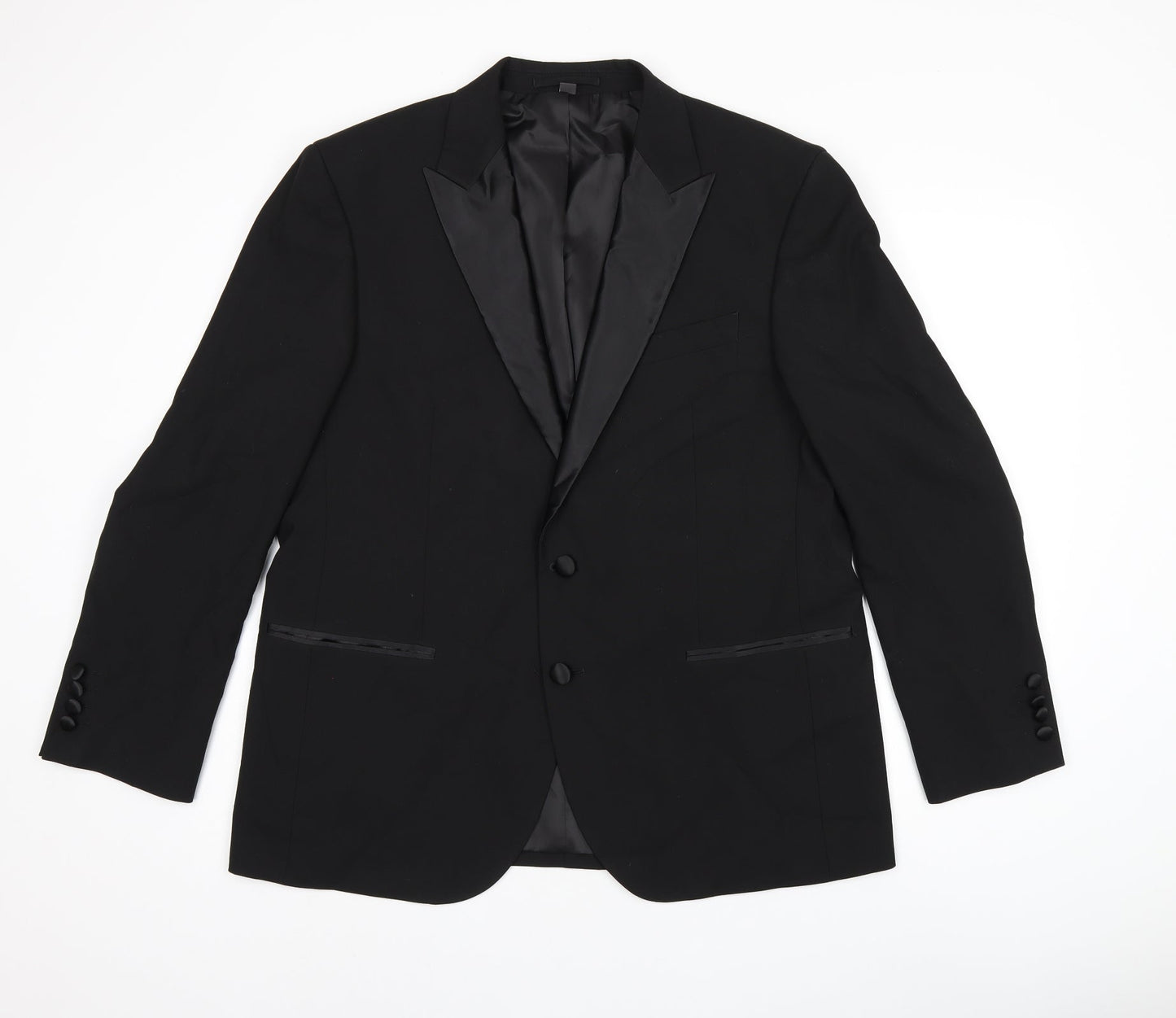 Marks and Spencer Mens Black Polyester Jacket Suit Size 42 Regular
