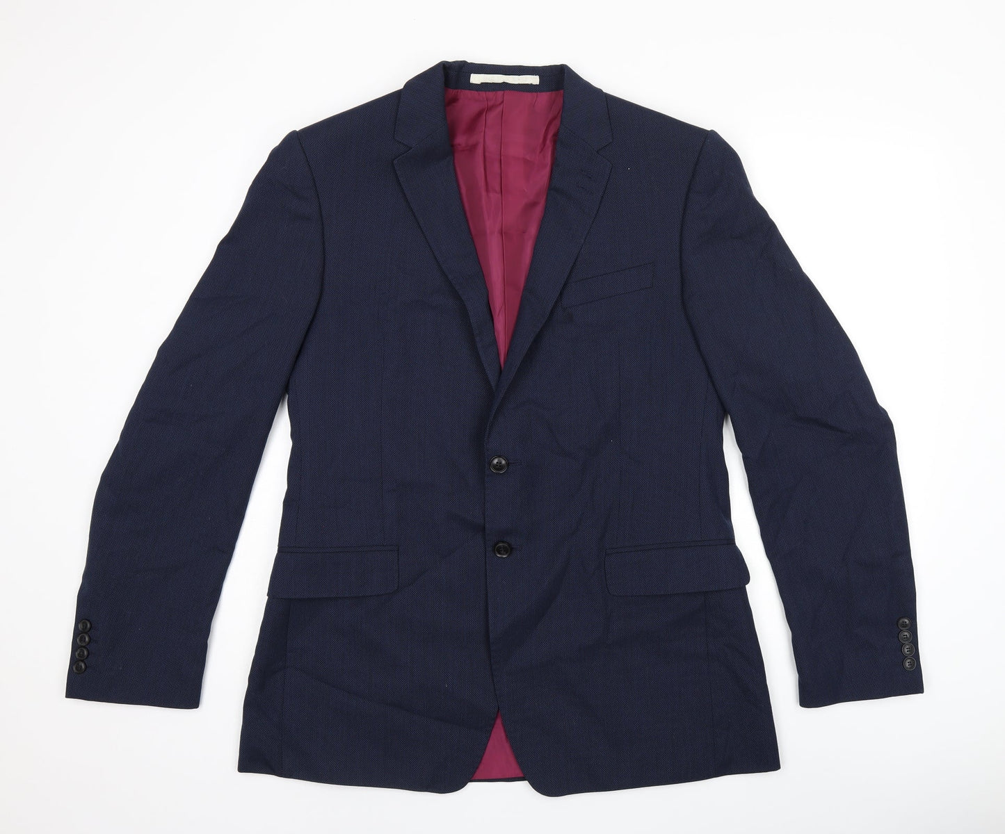 Marks and Spencer Mens Blue Wool Jacket Suit Jacket Size 42 Regular