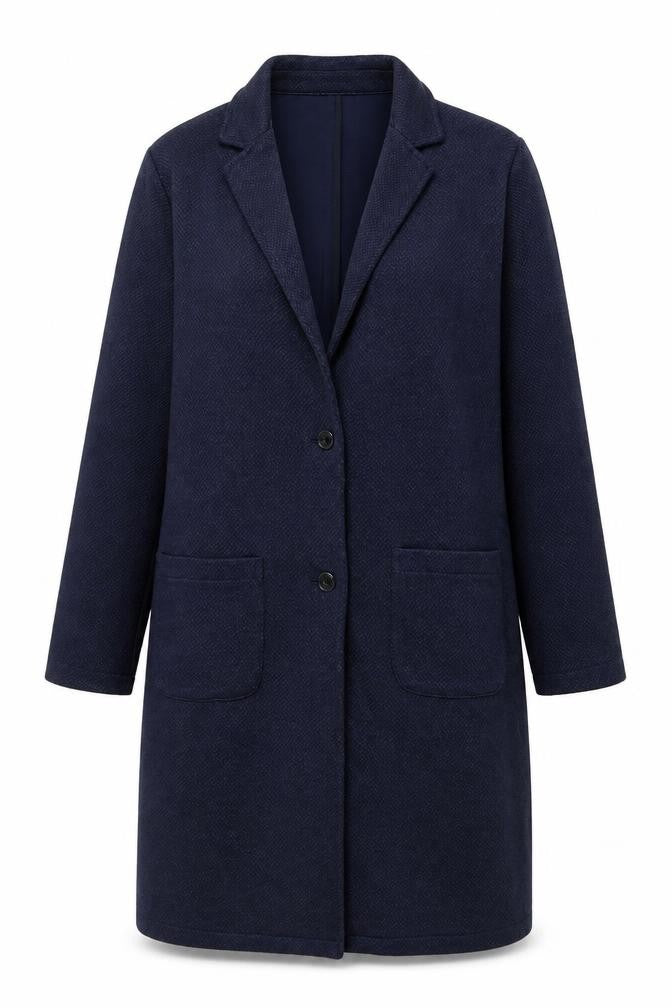 Global Work Womens Blue Overcoat Coat Size M Button