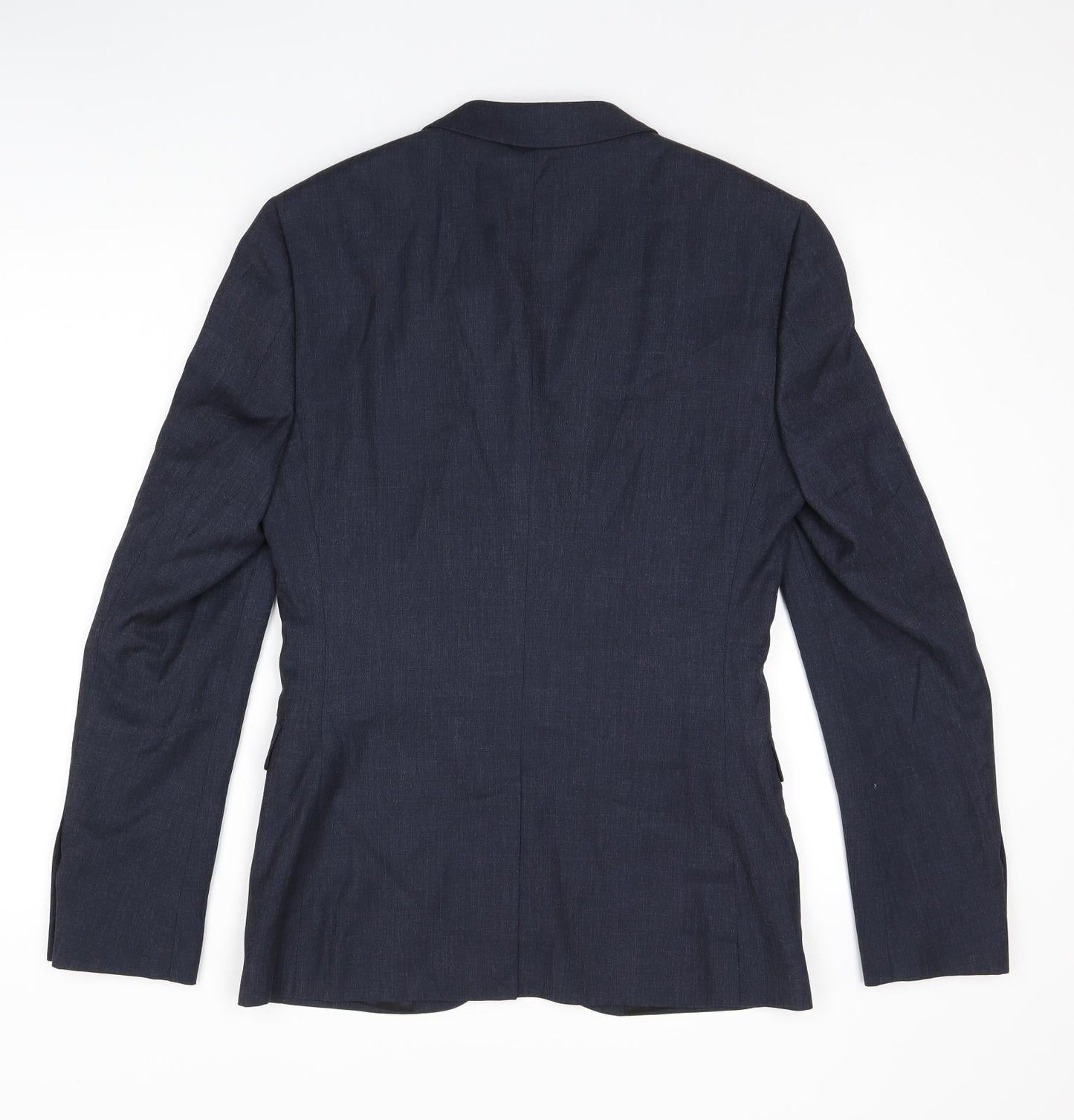 Topman Mens Blue Polyester Jacket Suit Jacket Size 36 Regular