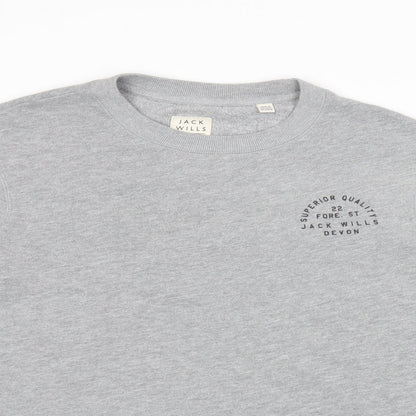 Jack Wills Womens Grey Cotton Pullover Sweatshirt Size 6 Pullover - Logo