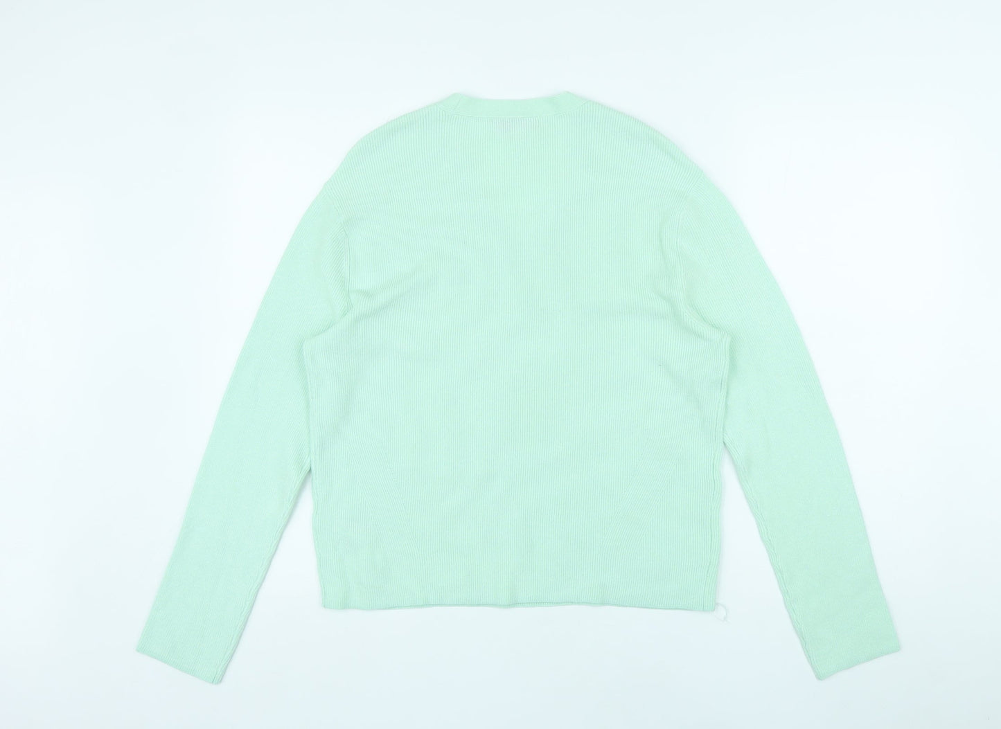 Marks and Spencer Womens Green V-Neck Viscose Pullover Jumper Size S