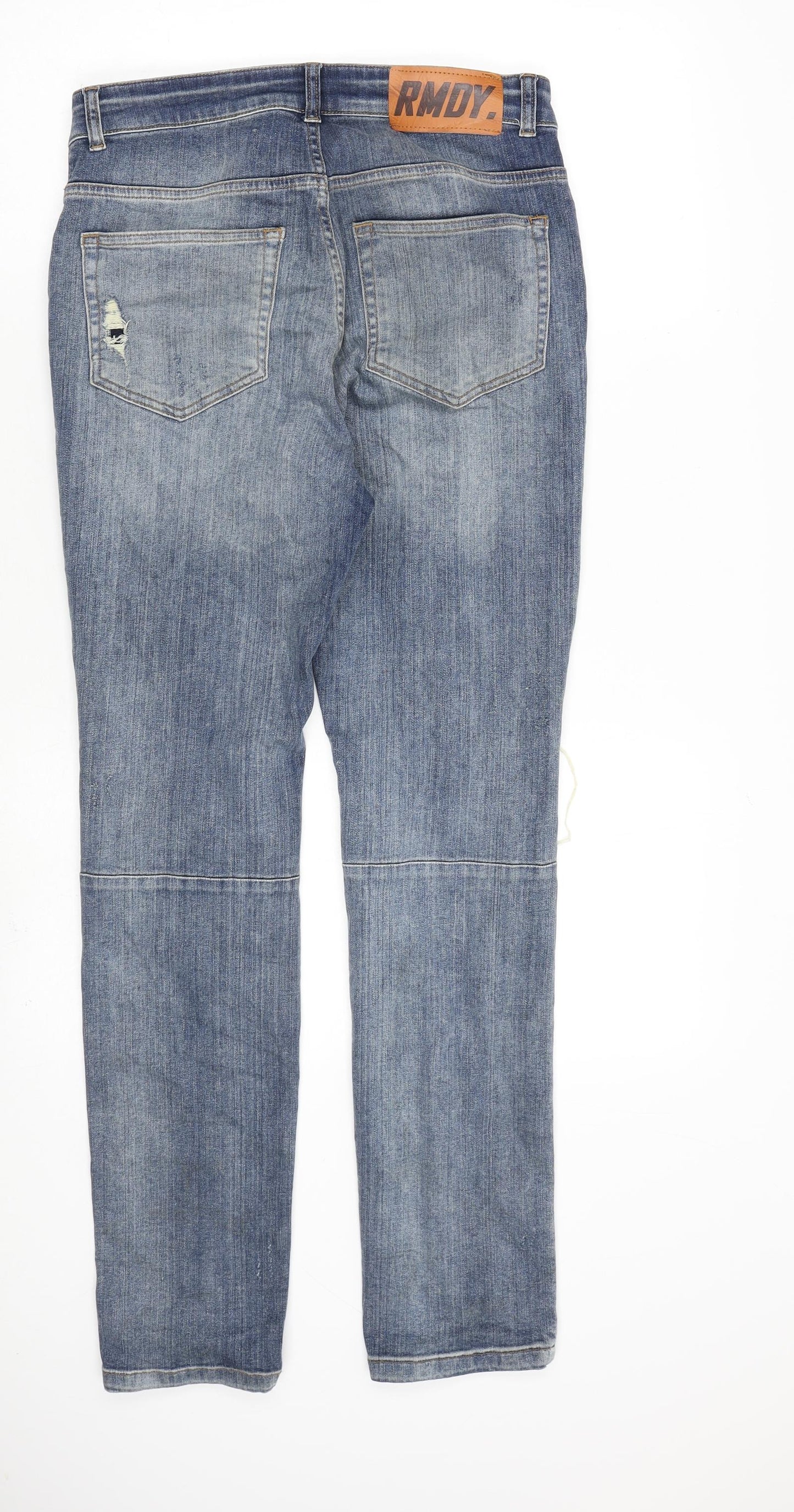 RMDY Mens Blue Cotton Straight Jeans Size 28 in L32 in Regular Zip