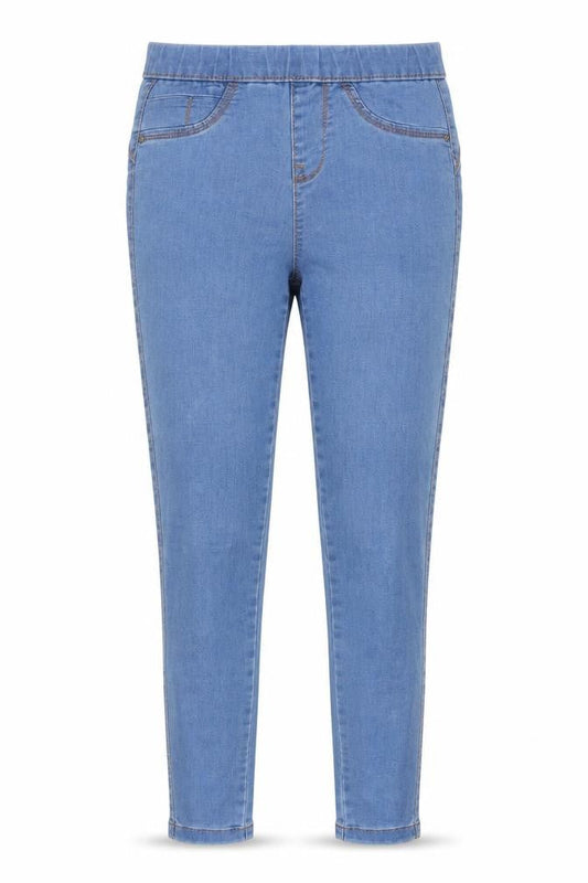 Denim & Co. Womens Blue Cotton Jegging Jeans Size 8 L26 in Relaxed