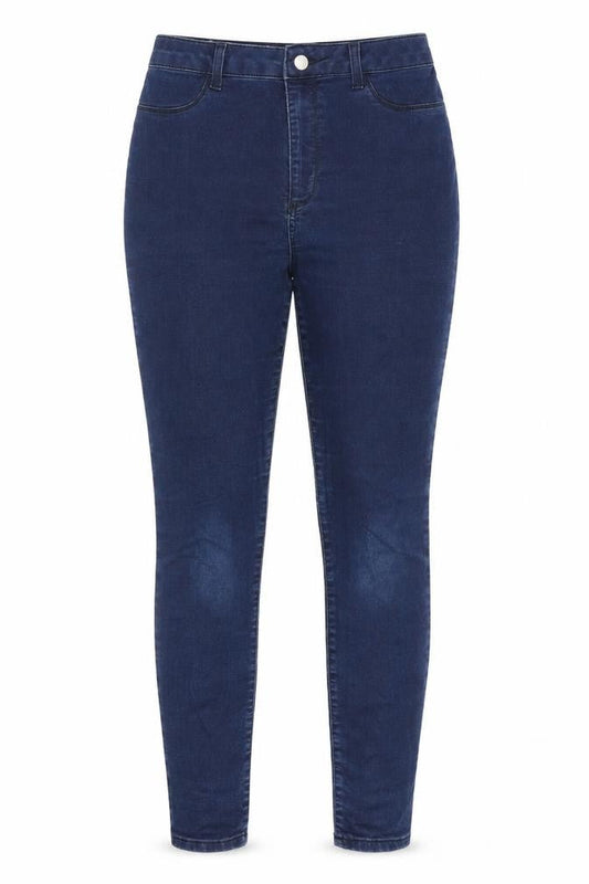 Marks & Spencer Womens Blue Cotton Skinny Jeans Size 12 L27 in Regular Zip