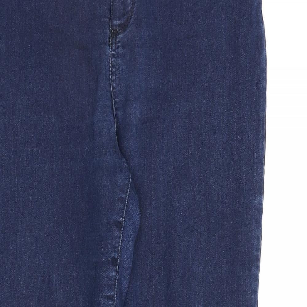 Marks and Spencer Womens Blue Cotton Skinny Jeans Size 12 L27 in Regular Zip
