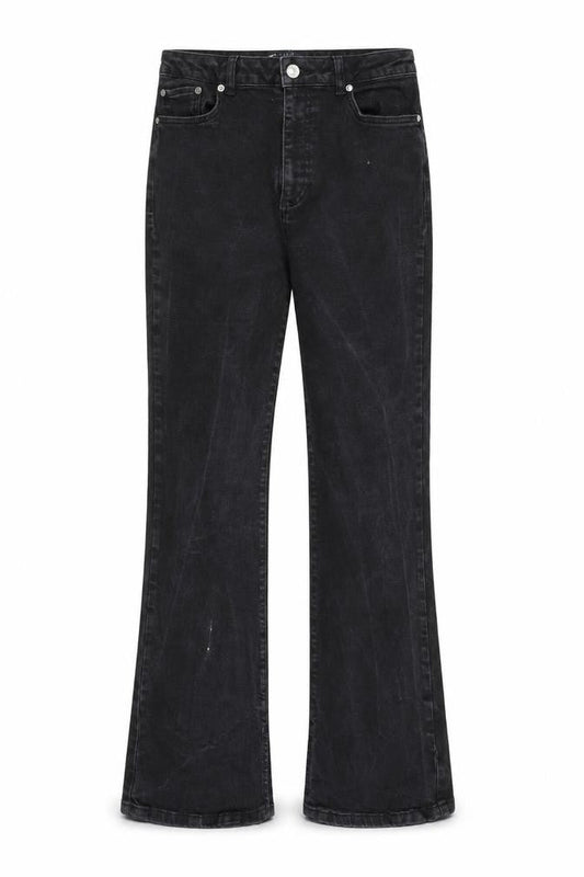 ASOS Womens Black Cotton Flared Jeans Size 30 in L32 in Regular Zip